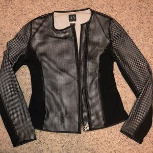 Armani Exchange Mesh Leather Jacket